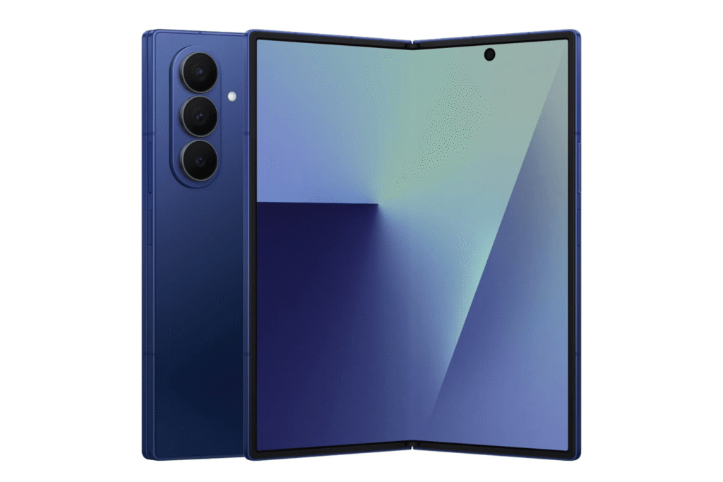 Samsung futuristic smartphone with edge-to-edge display and premium design